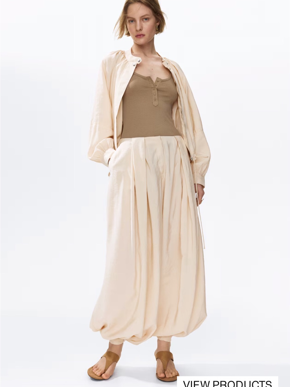 H&M balloon sleeve modal jacket and balloon leg modal pants set
